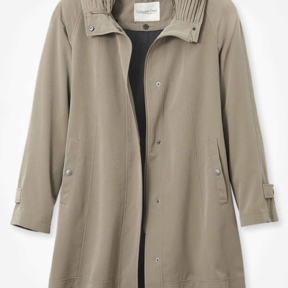 Coldwater Creek-Classic Deep Purple Rain Coat with removeable lining NWT-1X
